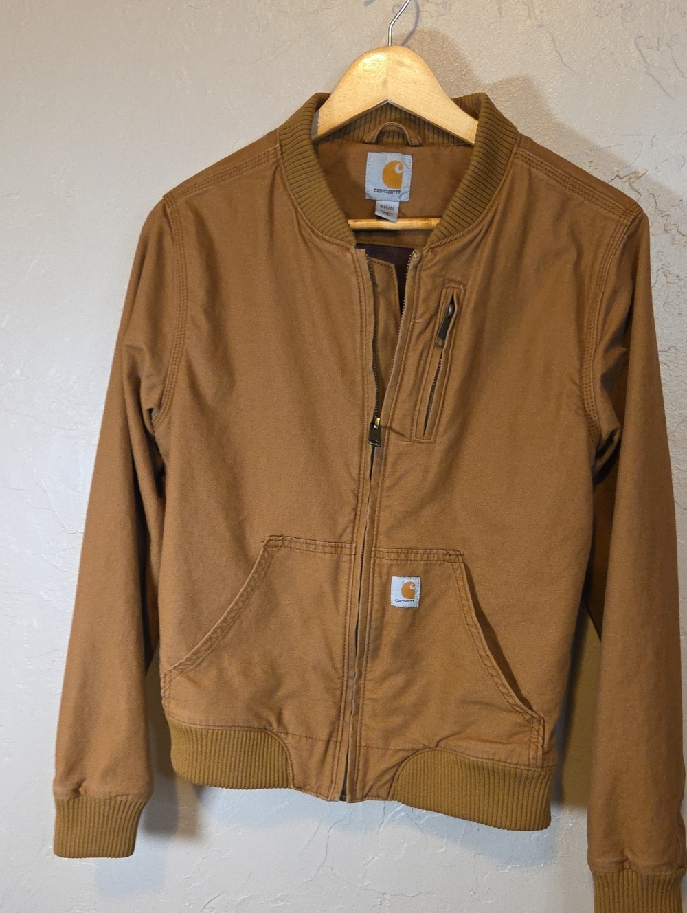 Carhartt Women's Tan Zip-Up Bomber Jacket Size Small